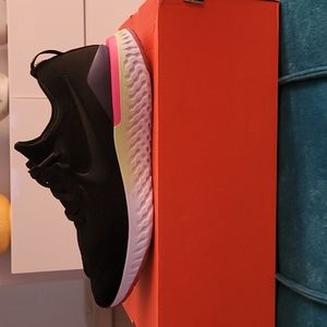 Women's black Nike Epic React FK running shoes. Size 8